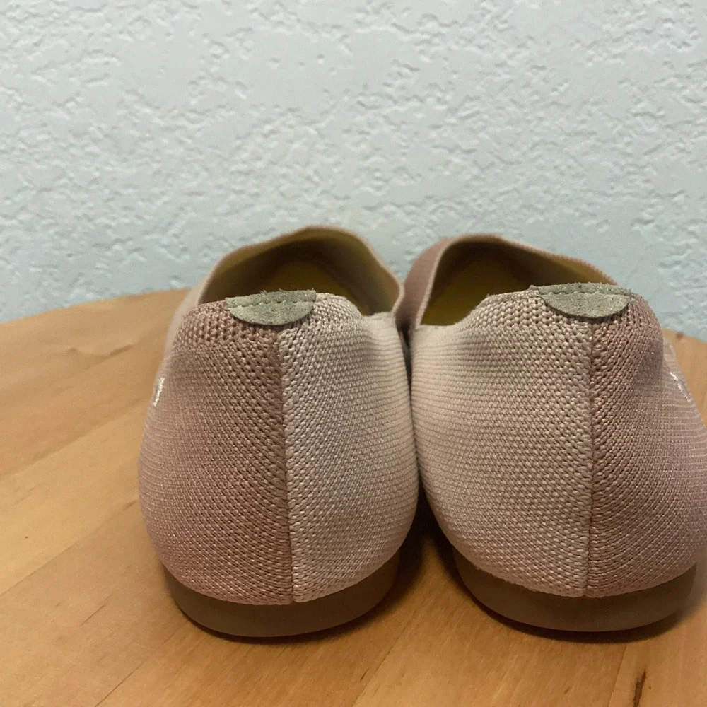 Vivaia Pointed Toe Flats Women Size 43 Blush Tan Colorblock‎ Sustainable Knit